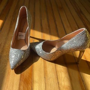 Silver Sparkling Heels *NEVER WORN*